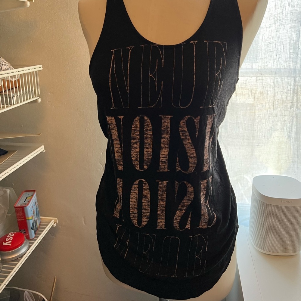 All Saints black graphic “ Noise” tank